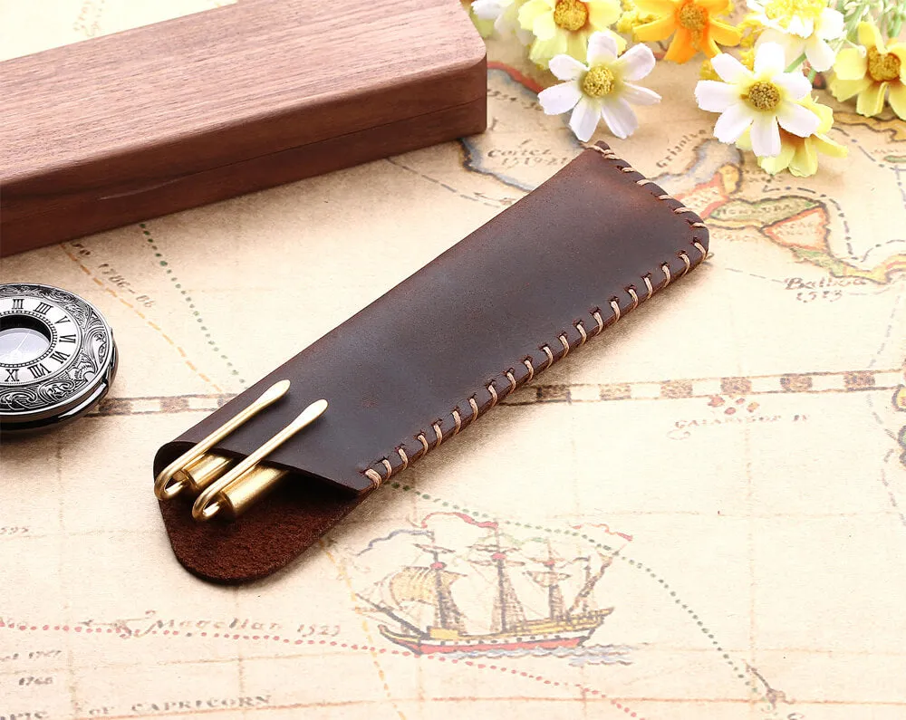 Retro Handmade Leather Fountain Pen Case/Holder