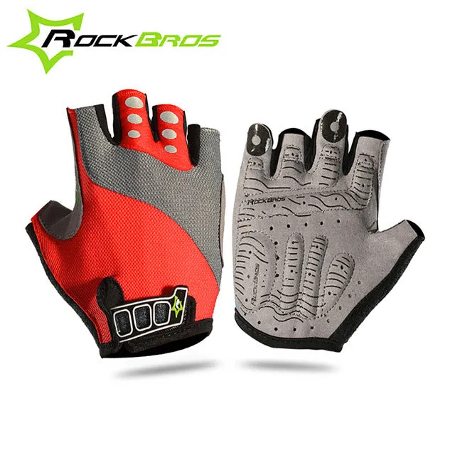 ROCKBROS Cycling Anti-slip Anti-sweat Men Women Half Finger Gloves Breathable Anti-shock Sports Gloves MTB Bike Bicycle Glove