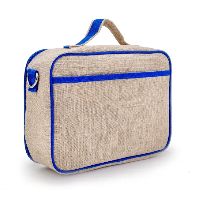 soyoung raw linen lunch box - blue dino