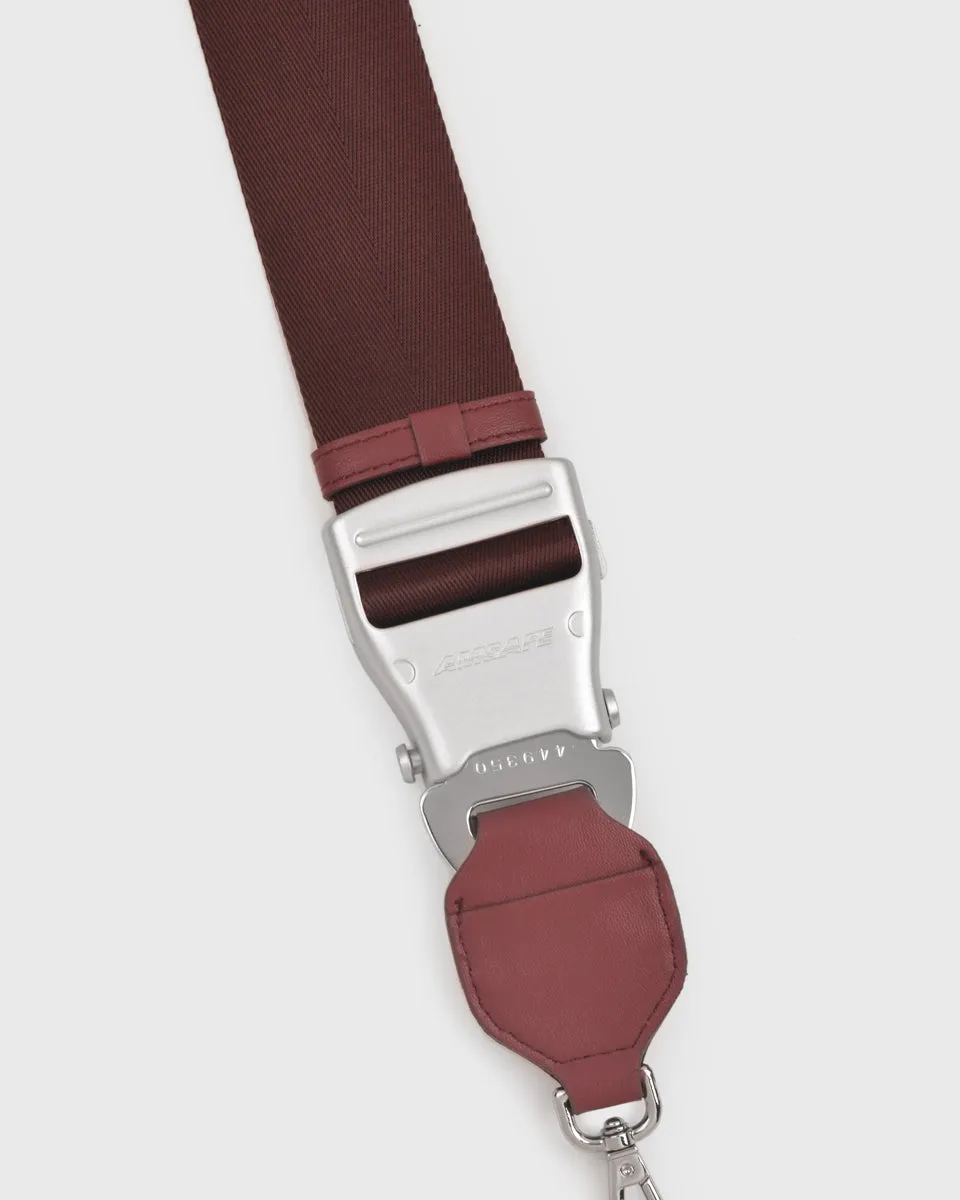 TOS x SIA Seat Belt Bag Strap (Burgundy/Silver)