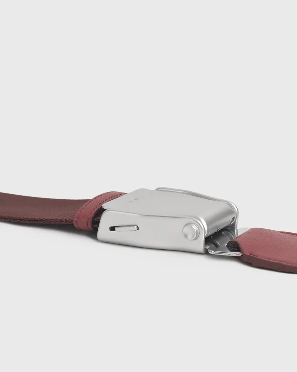 TOS x SIA Seat Belt Bag Strap (Burgundy/Silver)