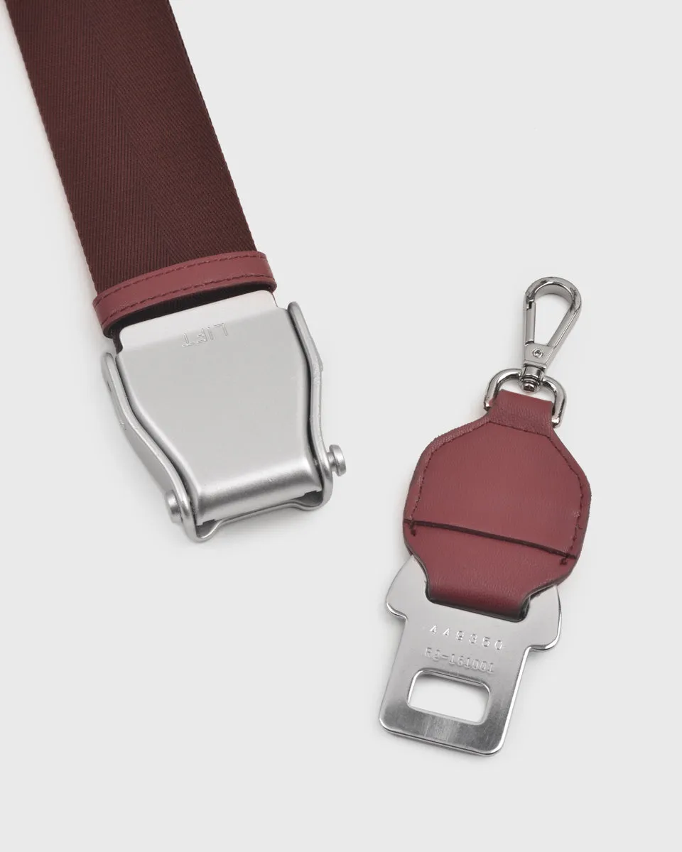 TOS x SIA Seat Belt Bag Strap (Burgundy/Silver)