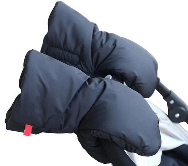 Winter baby stroller warm Fur hand cover glove