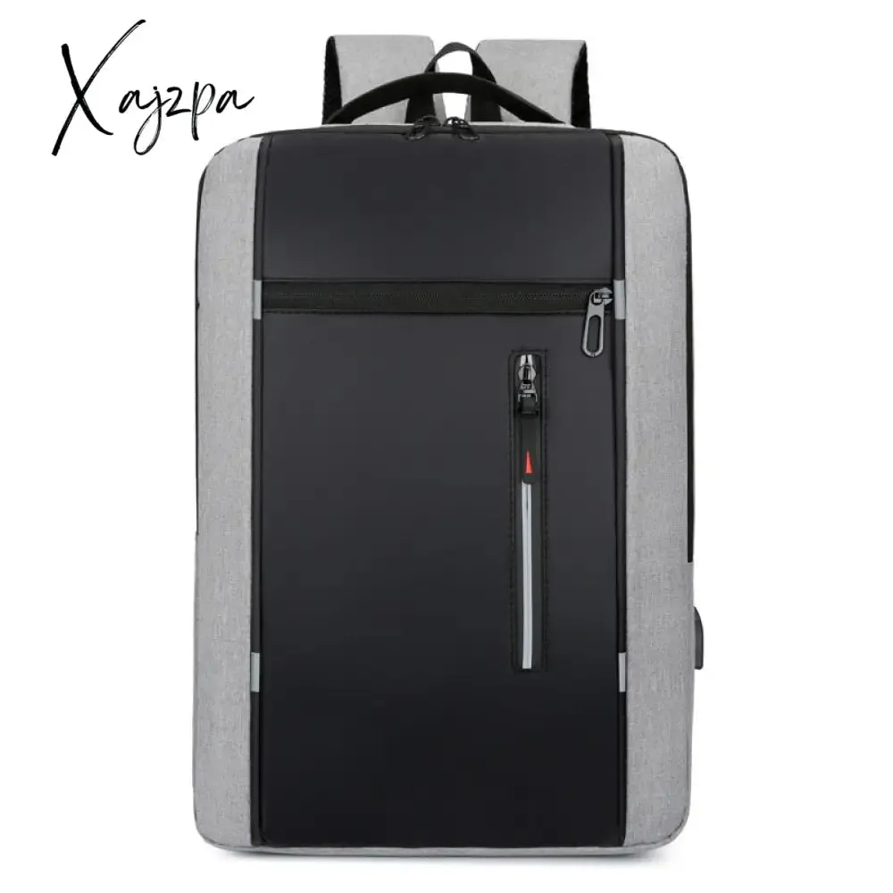 Xajzpa - Waterproof Business Backpack Men USB School Backpacks 15.6 Inch Laptop Backpack Large Capacity Bagpacks for Men Back Pack Bags