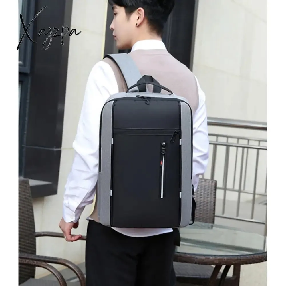 Xajzpa - Waterproof Business Backpack Men USB School Backpacks 15.6 Inch Laptop Backpack Large Capacity Bagpacks for Men Back Pack Bags