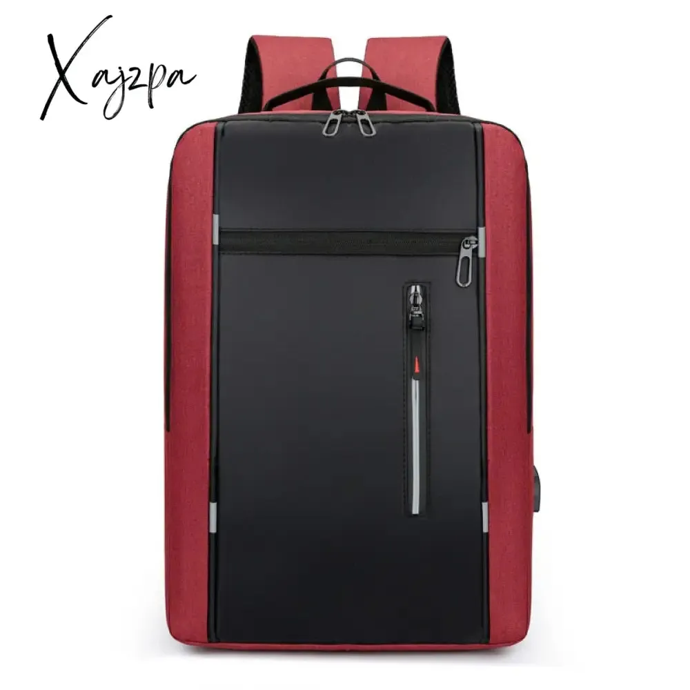 Xajzpa - Waterproof Business Backpack Men USB School Backpacks 15.6 Inch Laptop Backpack Large Capacity Bagpacks for Men Back Pack Bags